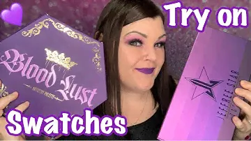 Jeffree Star BLOOD LUST Eyeshadow Palette & Lipstick Bundle Set Try On & Swatches