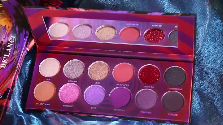 DE'LANCI 12 Color Maelstrom Makeup Eyeshadow Palette Glitter Shimmer Pigment Eye Shadow