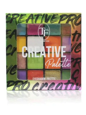 Палетка теней TF (Триумф) Creative Palette тон 04 разноцветная палетка с розовым глиттером 16 цветов-0