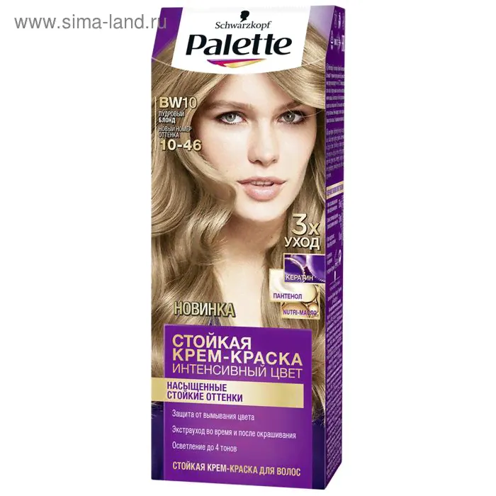 Крем-краска для волос Palette, тон BW10, пудровый блонд-0