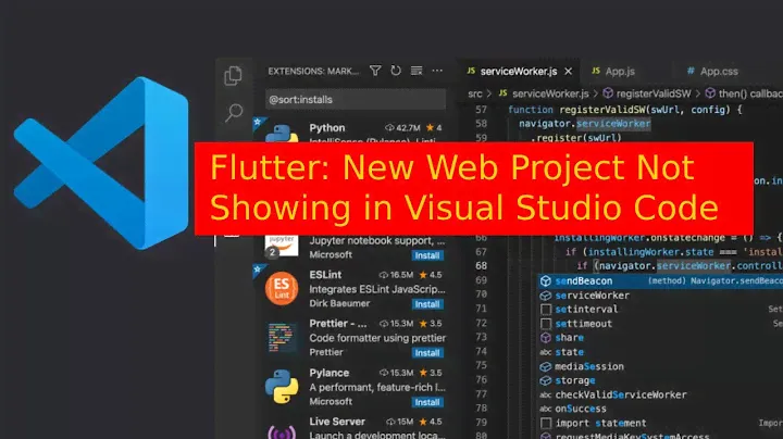 Flutter new web project not showing in Visual Studio command palette