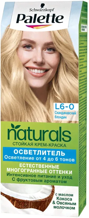 Крем-краска для волос Palette Naturals L6-0 (100) Скандинавский блондин с фруктовым ароматом 110мл+10г-3