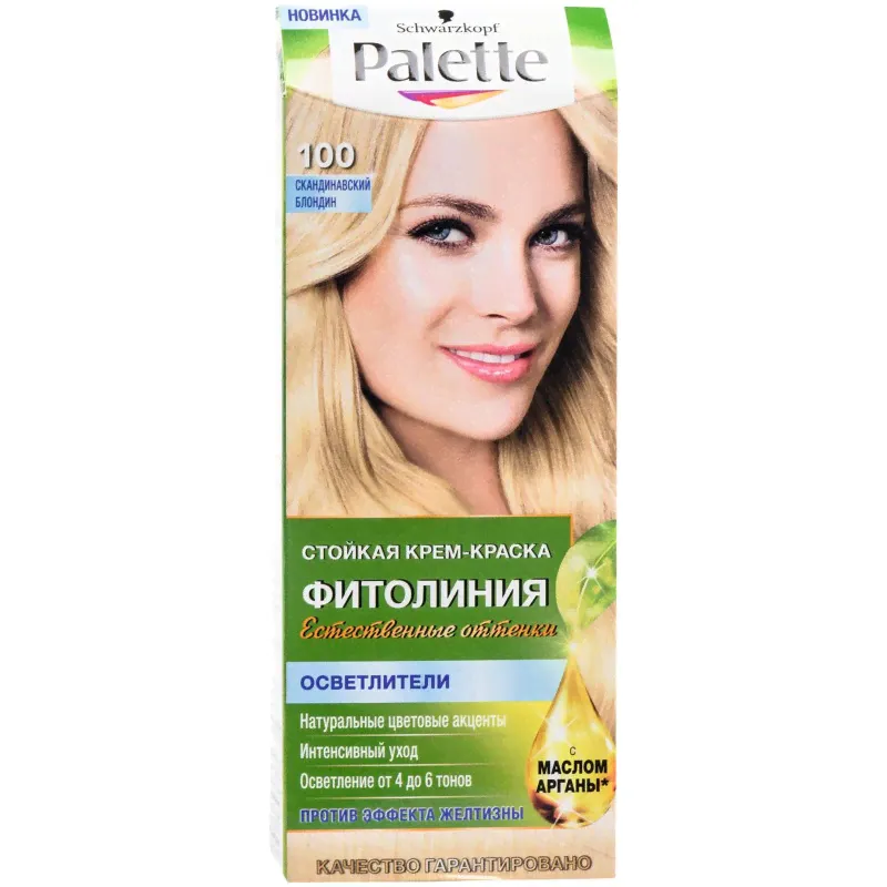 Крем-краска для волос Palette Фитолиния тон №100 скандинавский блондин, 50мл-0