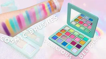 Cosmic Brushes Delicious Delights Palette & Highlighter Swatches