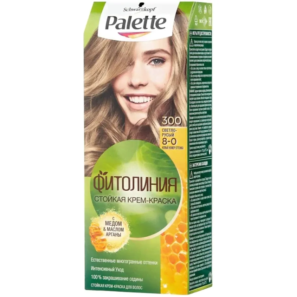 Palette Фитолиния Стойкая крем-краска для волос, 300 8-0 Светло-русый.-0