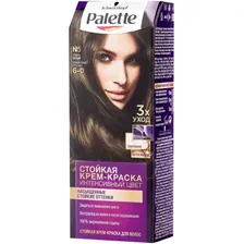 Palette Интенсивный цвет Стойкая крем-краска для волос, N5 6-0, Тёмно-русый.