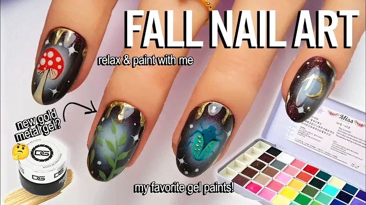 Cozy Fall Nail Art Tutorial ☕️🍄 | Gel Nails