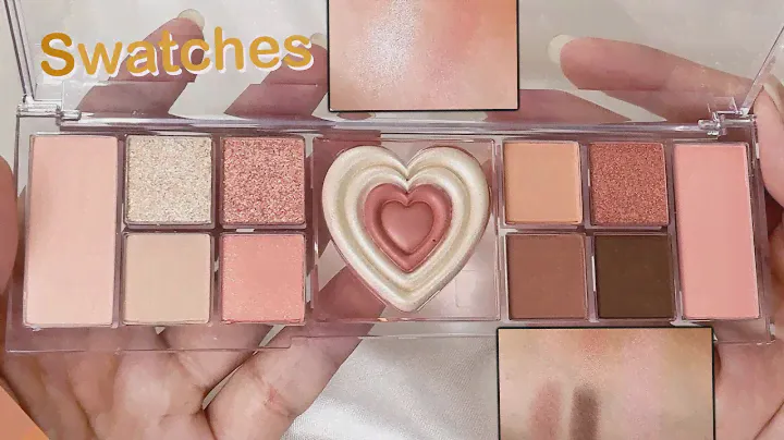🧡Haul & Swatches colors/ Peripera all take mood like palette 02 Peach heaven #makeup
