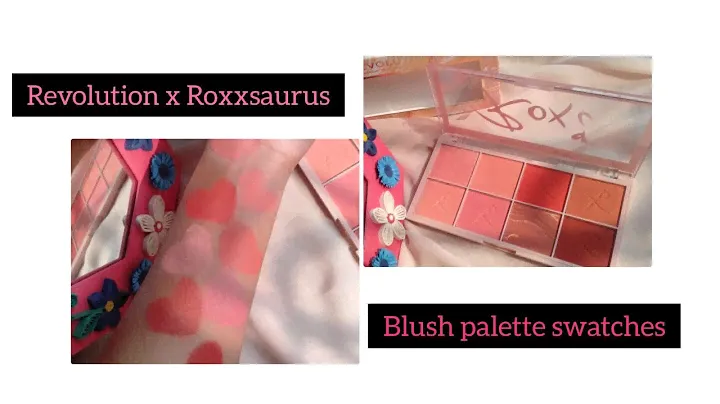 Revolution x Roxxsaurus blush palette swatches