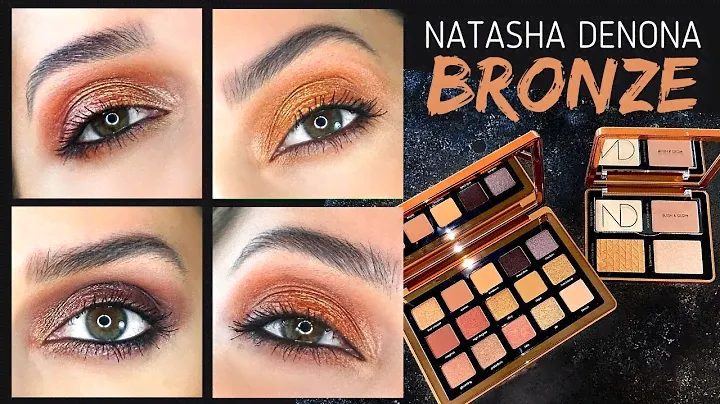 ✨New✨ Natasha Denona Bronze Eyeshadow Palette | 4 Looks & Live Swatches + Bronze Face Glow Demo