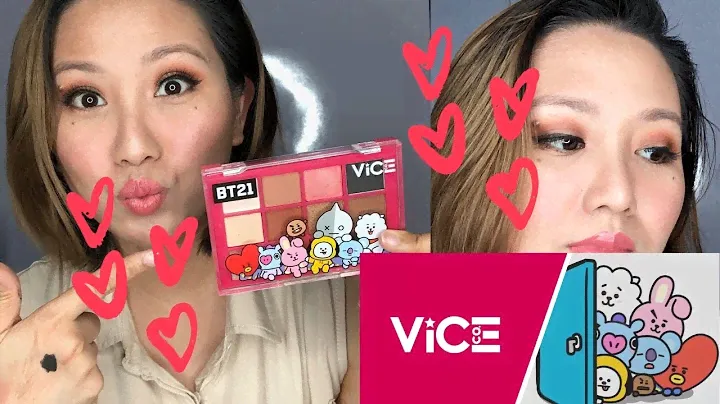 TRYING OUT VICE COSMETICS X BT21 EYESHADOW PALETTE