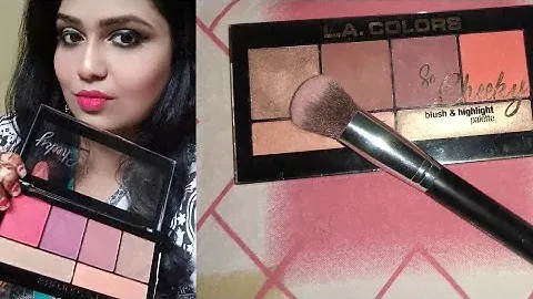 LA colors so cheeky blush and highlight palette review / shade hot and spicy