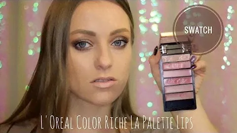 Свотчи на губах нюдовой палетки помад  L'Oreal Color Riche La Palette Lips