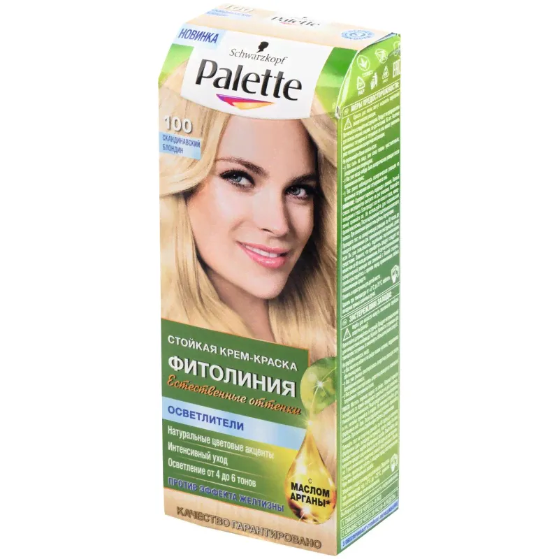 Крем-краска для волос Palette Фитолиния тон №100 скандинавский блондин, 50мл-1