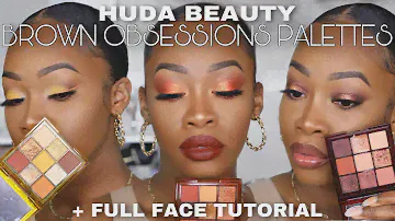 3 LOOKS! New HUDA BEAUTY Brown Obsessions Palettes + FULL FACE & Chill | Maya Galore