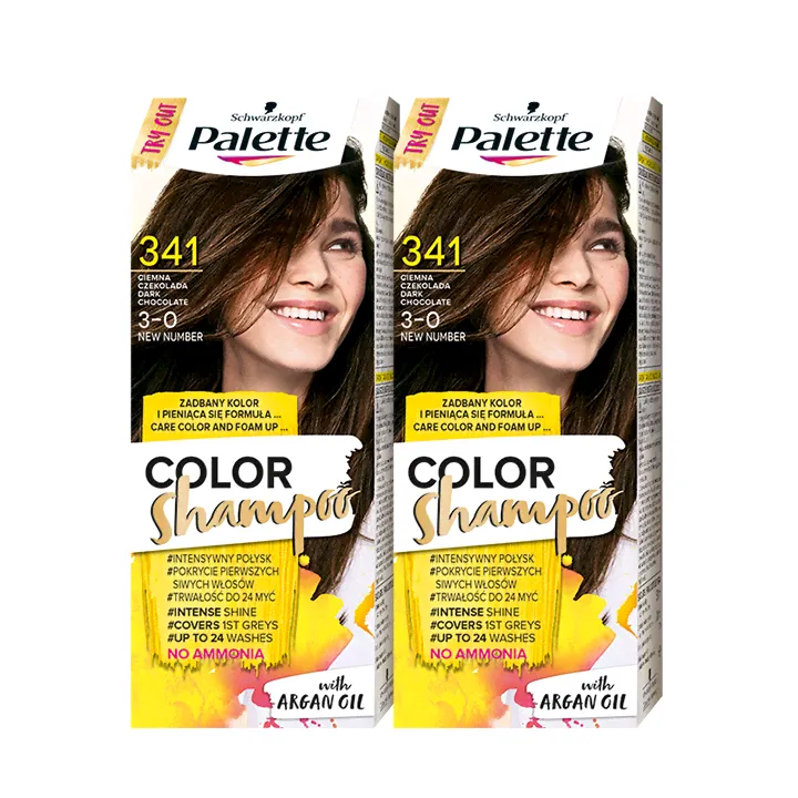 Palette Шампунь Массажный 341 Шоколад x2-0