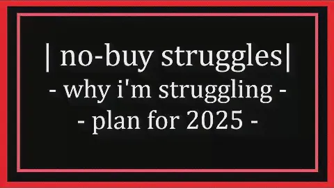 | no-buy struggles | plan for December and 2025 |