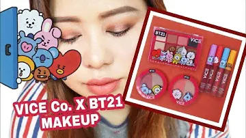 VICE COSMETICS X BT21 MAKEUP REVIEW | Karenliz TV