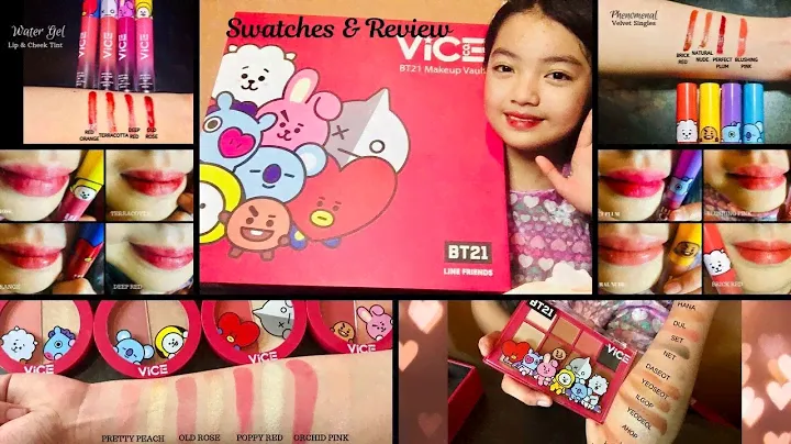 BT21 VICE COSMETICS | MAKEUP VAULT | Unboxing, Swatches & Review (My First) | Kid Edition | Shenlyn