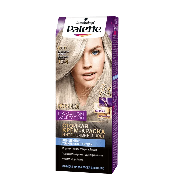 Крем-краска Palette для волос Серебристый блондин С10 110 мл