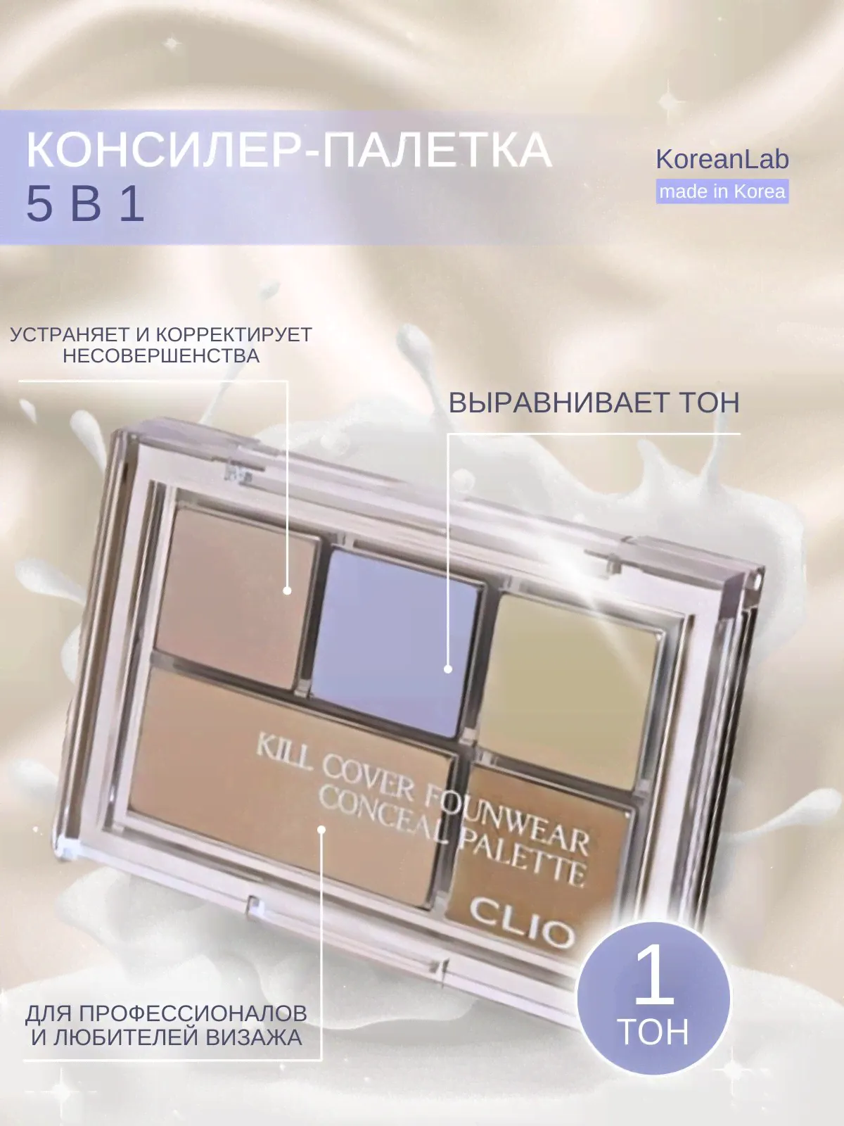 Консилер палетка Kill cover founwear conceal palette тон 2 Delight
