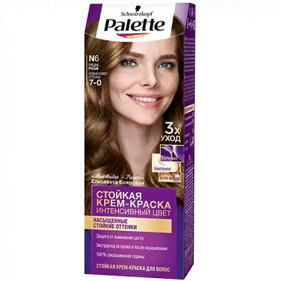 Крем-краска для волос Palette Intensive Color 7-0 Средне-русый, стойкая, 110 мл-0