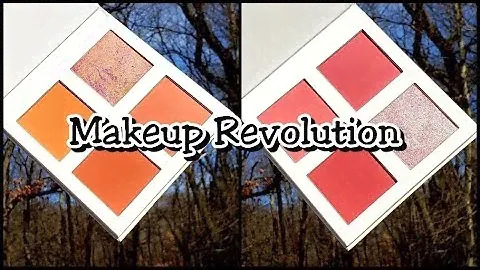 Палитра румян и хайлайтеров Makeup Revolution 4K с образцами