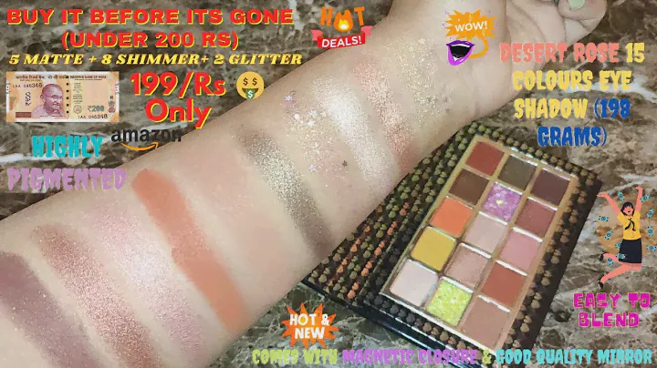 Rs199/Only 🤯15 Colours Eye Shadow Palette (Desert Rose) 🔥Highly Pigmented easy to blend 🔥Amazon.in👍🏻