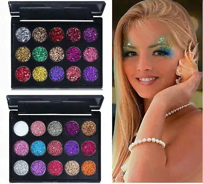 Glitter Eyeshadow 15 Colors Matte Makeup Kit Shimmer Eye Shadow Powder Palette-0