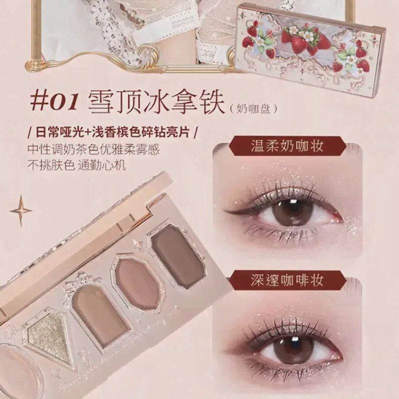 Flower Knows Strawberry Rococo Jewel Eyeshadow Palette 5 Colors Pearlescent Mashed Potatoes 2022 (art.: 3920bf4ff3693)