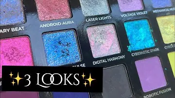 3 eyeshadow looks:  Cyborg Choir by Adept Cosmetics ✨ Wear Test