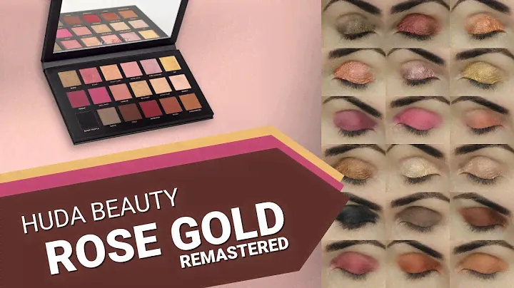 Huda Beauty ROSE GOLD Remastered - all swatches on eyelids 😉