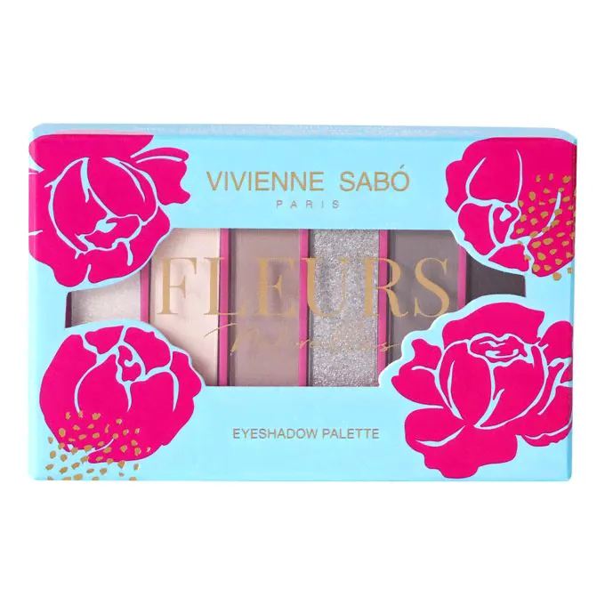 Тени Vivienne Sabo Palette d'ombres a paupieres Fleurs naturelles Pivoine тон 04 6 оттенков 5 г