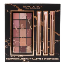 Набор декоративной косметики подарочный Makeup Revolution Reloaded Sunset Sky Palette & Eye Brushes Set 4 предмета