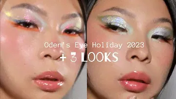 ODEN'S EYE HOLIDAY 2023 SNOW DREAM PALETTE & HEY REINDEER PALETTE 3 LOOKS | ASIAN HOODED EYES