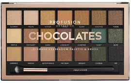 Lidschattenpalette - Profusion Cosmetics Chocolates 21 Shade Eyeshadow Palette & Brush 33.4 g