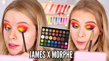 HONEST REVIEW JAMES CHARLES MORPHE PALETTE, PRIMER VS NO PRIMER + SWATCHES | sophdoesnails