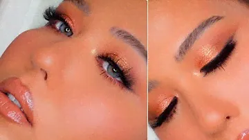 Glowy Rose Gold Bronze Eyeshadow Look | ColourPop "It's A Mood" Palette