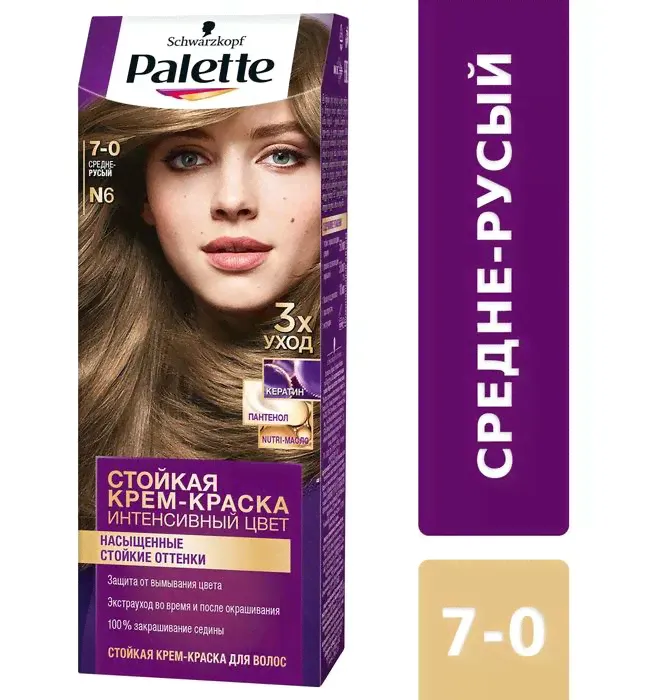 Palette краска для волос тон N6 Средне-русый