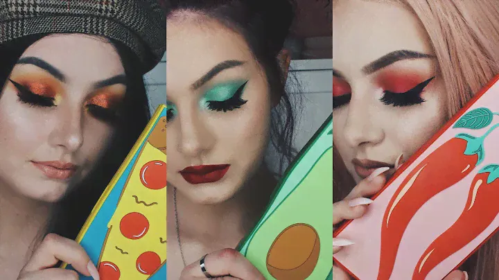NEW I HEART REVOLUTION TASTY PALETTES // 3 palettes - 3 looks🌶🍕🥑