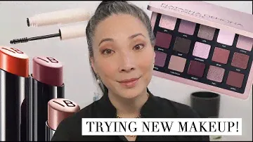 Trying New Makeup - Natasha Denona Retro Palette | VB Posh Lipsticks | Rare Beauty Mascara