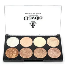 Палетка хайлайтеров и бронзеров 4 Highlighter 4 Bronzer Pro Palette - Clavdio