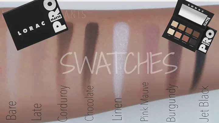 Lorac Pro Matte Palette SWATCHES