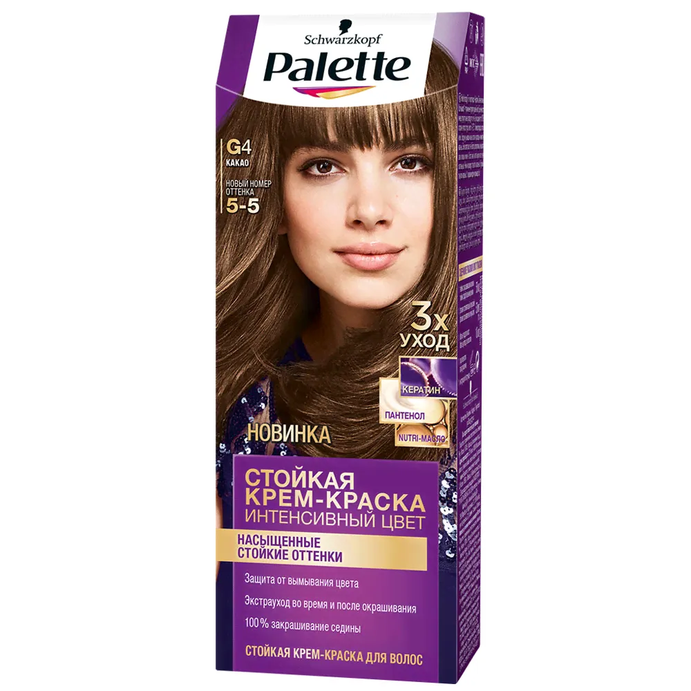 Palette Стойкая крем-краска для волос G4 Какао, 110 мл-0