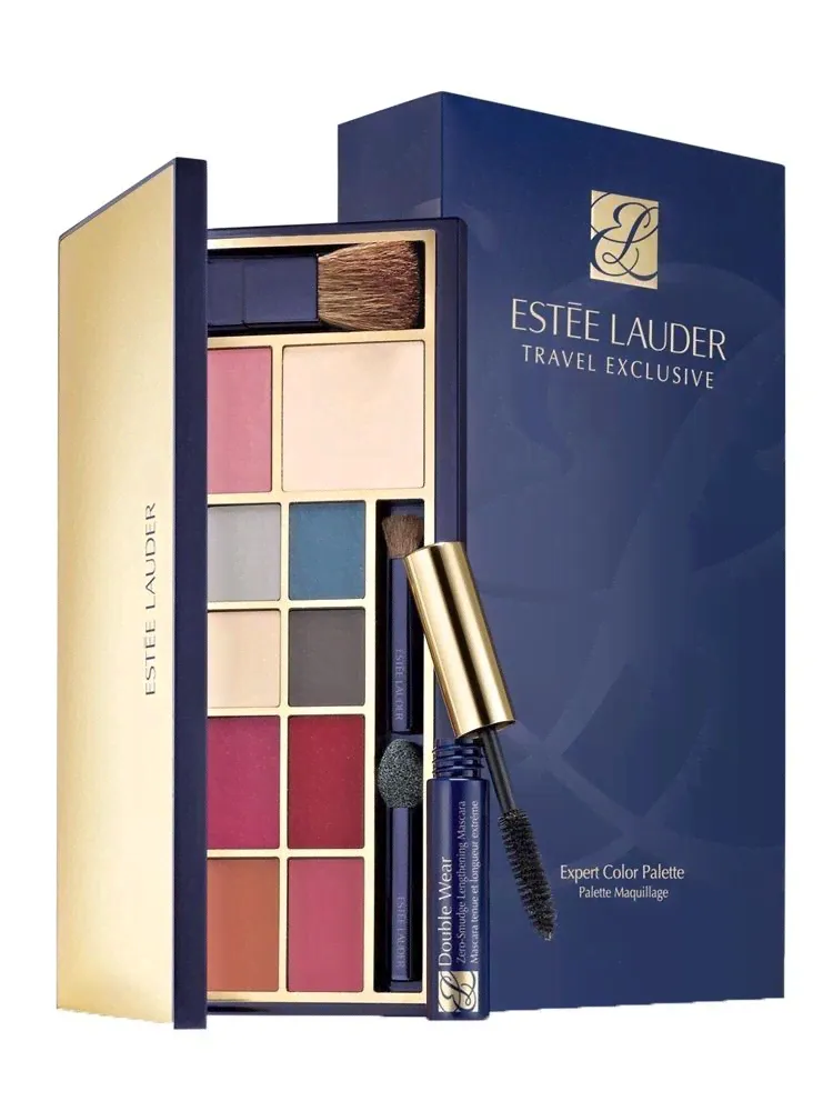 2 x Estee Lauder MAKE-UP-PALETTE Kompakt MASCARA Lidschatten LIPPENSTIFT Neu im Karton Menge 2-0