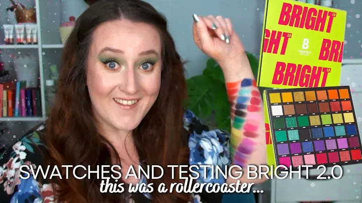 BEAUTY BAY BRIGHT 2.0 PALETTE REVIEW & SWATCHES - Unboxing And Try On Rainbow Eyeshadow Look!
