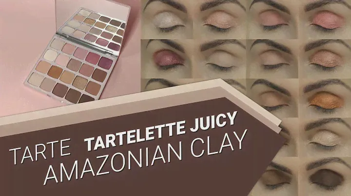 Tarte Tartelette Juicy Amazonian Clay eyeshadow palette - all swatches on eyelids!