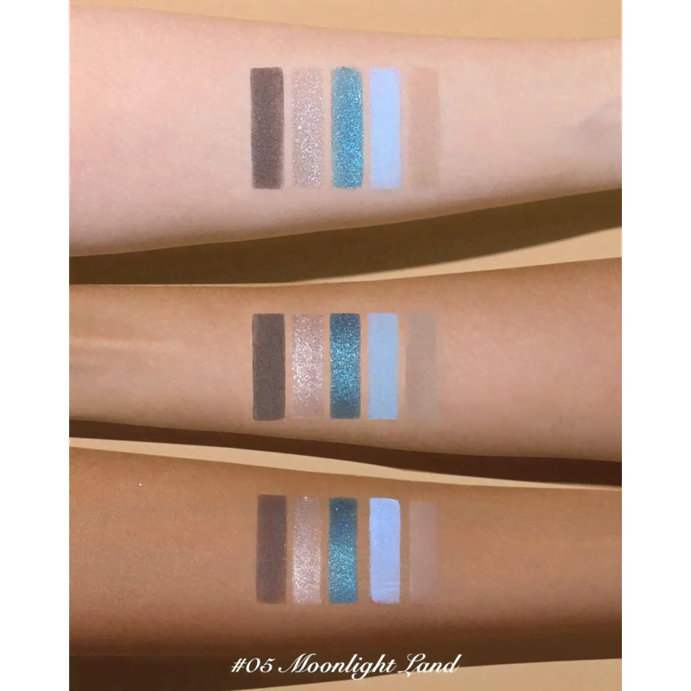 Flower Knows Moonlight Mermaid Five-Color Jewelry Eyeshadow Palette №05 Moonlight Land-3