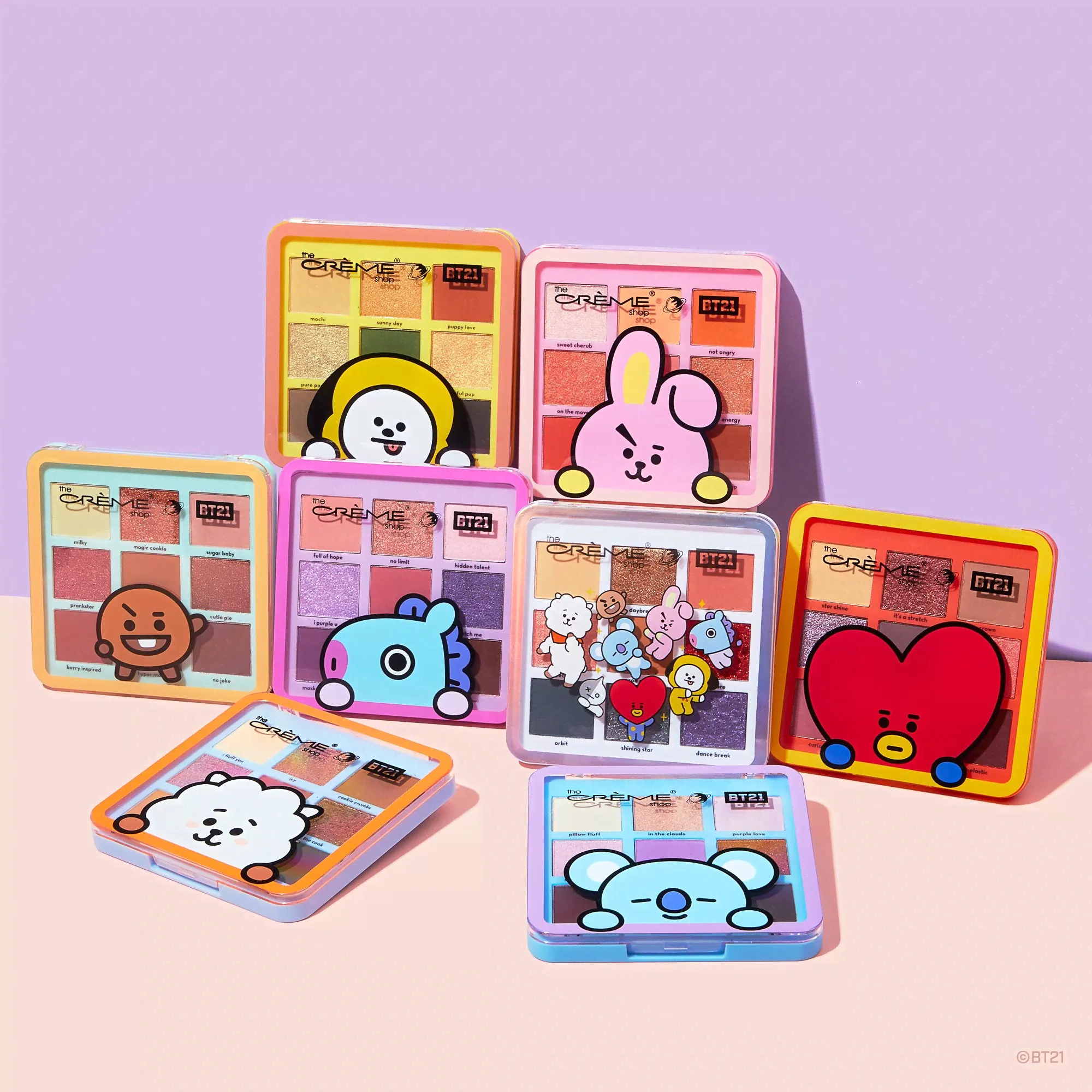 The Crème Shop | BT21: Eyeshadow Palette Complete Collection, Set of 8 ($128 Value)