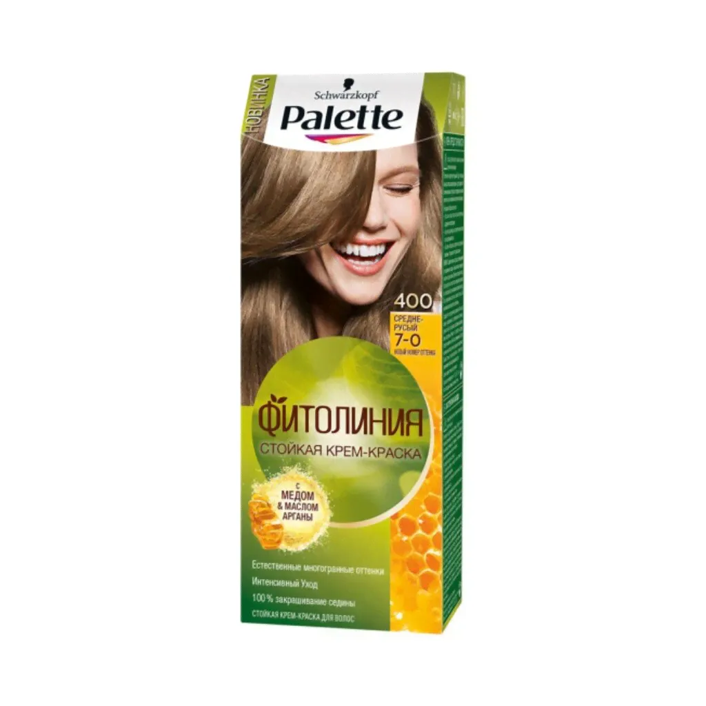 Краска для волос, Palette, Фитолиния, 400, средне-русая, 110 мл